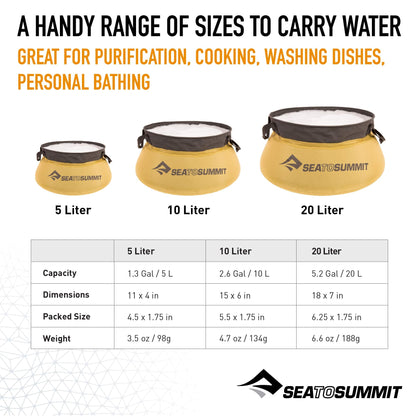 Sea to Summit Collapsible Kitchen Sink, 5 Liter