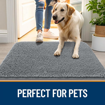 OLANLY Dog Door Mat Bundle - 5 Pieces in Grey | 4 Doormats (30x20) + 1 Extra Mat (30x20)