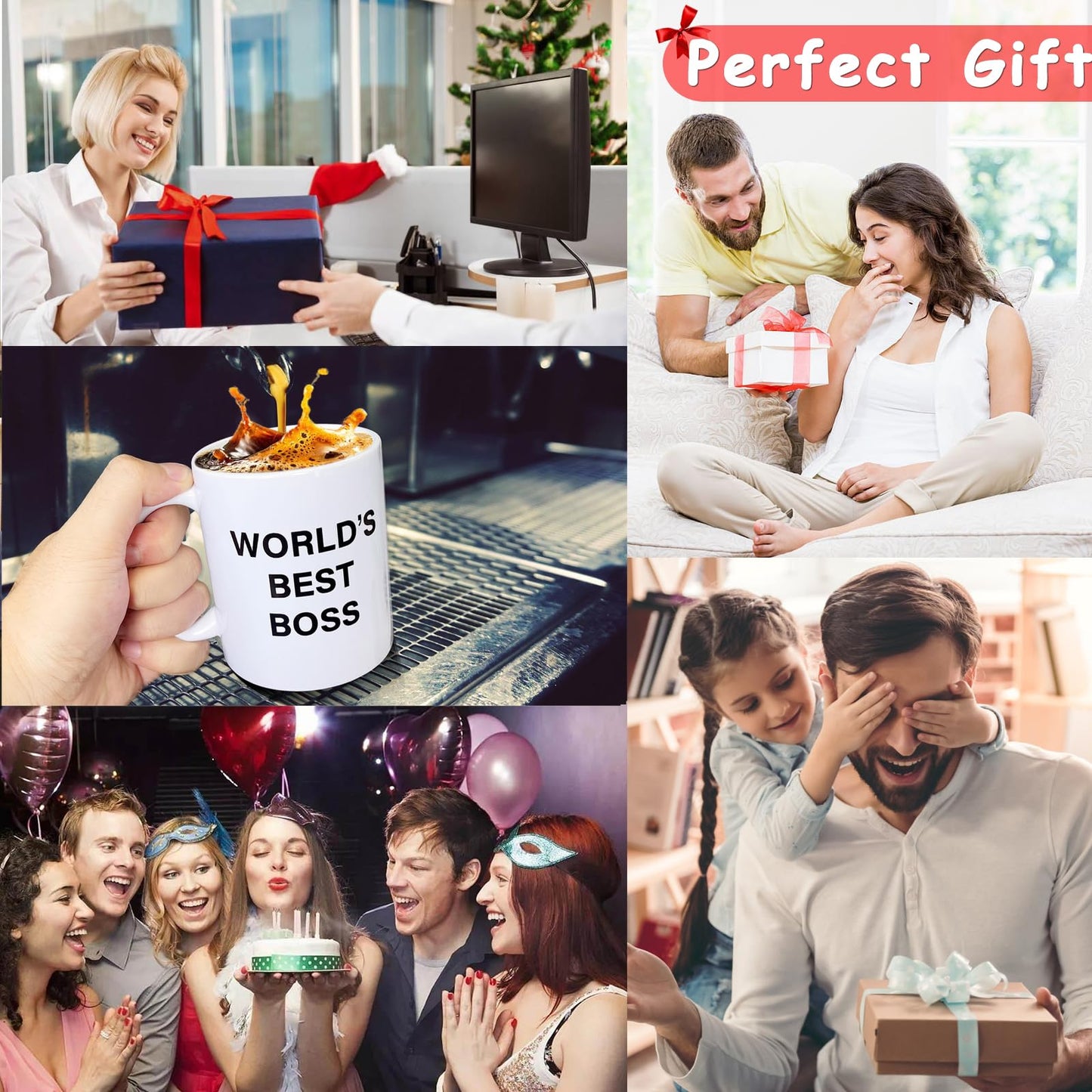 World's Best Boss Mug,Coffee Mug 11 oz Ceramic Mug Funny Unique Idea Cup Gifts for Office Male Female Bosses Coworkers (11oz)