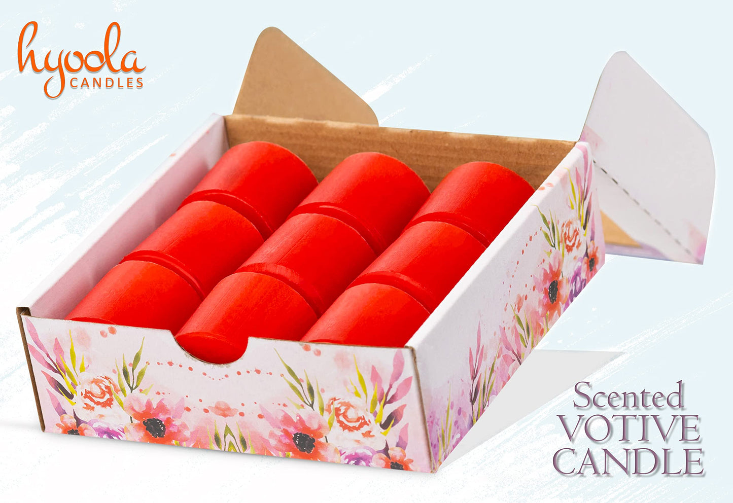 HYOOLA Scented Votive Candles - Apple Cinnamon Votive Candles -12 Hour Burn Time - 9 Pack - European Made