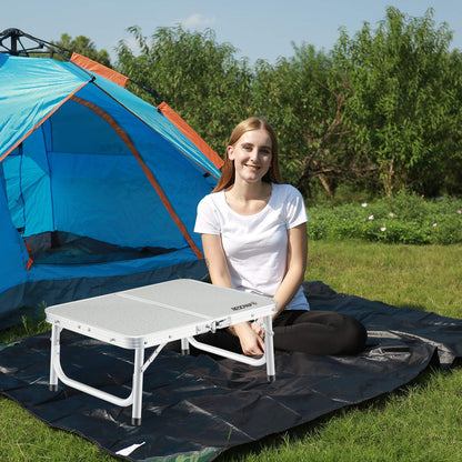 REDCAMP Small Folding Camping Table 2ft, 3 Heights Portable Outdoor Folding Table Aluminum Camp Table Adjustable Height Lightweight for Picnic Cooking Beach