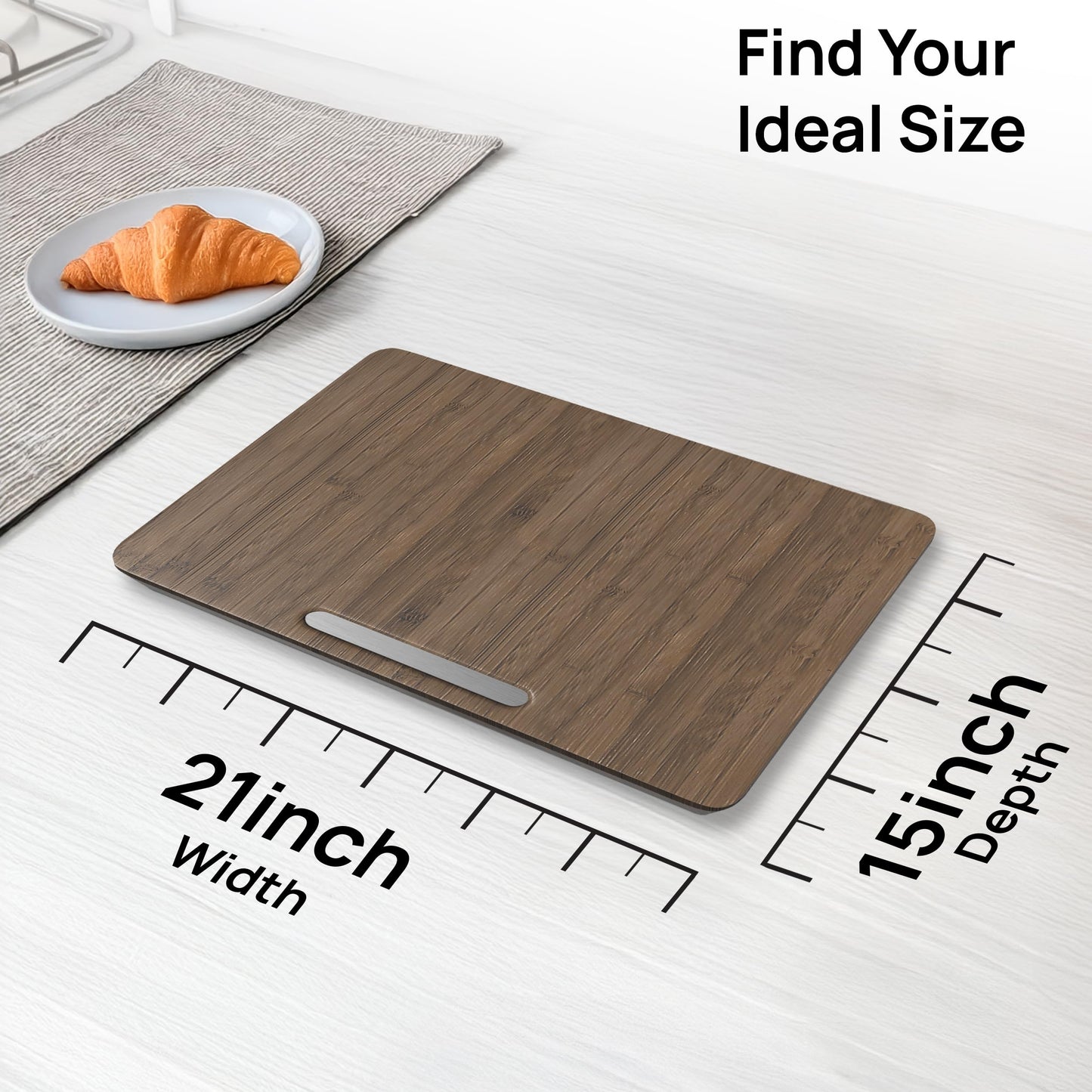 Ibyx Elegant Round Sliding Tray for Your Pressure Cooker, Air Fryer & Heavy Kitchen Appliances - Sturdy, Slides Easily from Under The Cabinet (Natural, 13”)