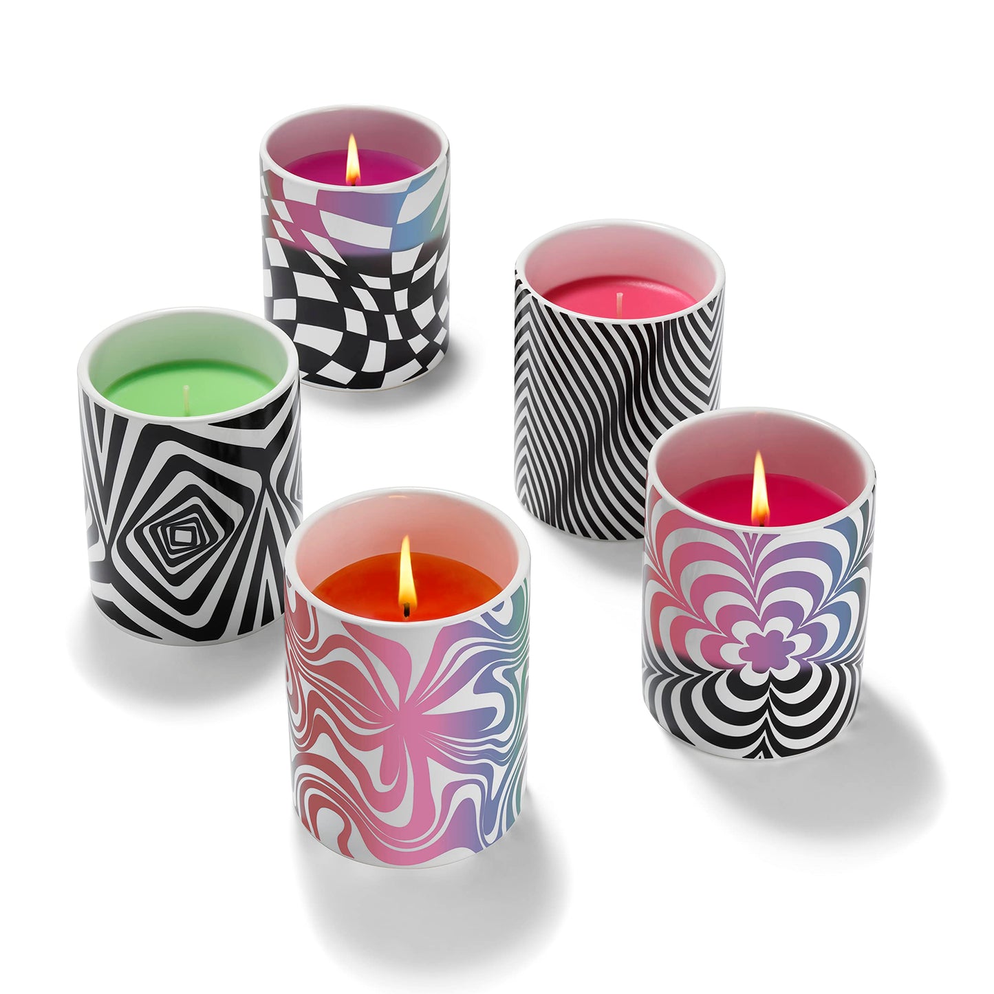 Glo Zone Slow Color-Changing Ceramic Scented Candle, 12 oz - Neon Orange