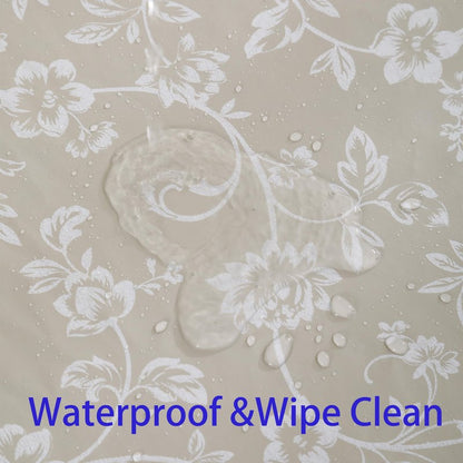 Heavy Duty Vinyl Tablecloth with Flannel Backing Waterproof Oil-Proof Plastic Table Cloth Stain-Resistant Wipeable Rectangle or Square Table Cover for Indoor and Outdoor (Red Flower,54x54 Inch)