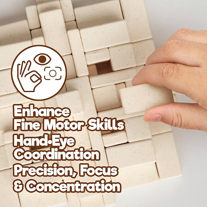 Taksa Toys Arch-Kid-Tech Ancient Mayan Pyramid Architecture STEM Building Blocks - 102-Piece Educational &amp Stackable Learning Set for Kids Indoor Architectural Kit - Montessori Toys for 7+ Years