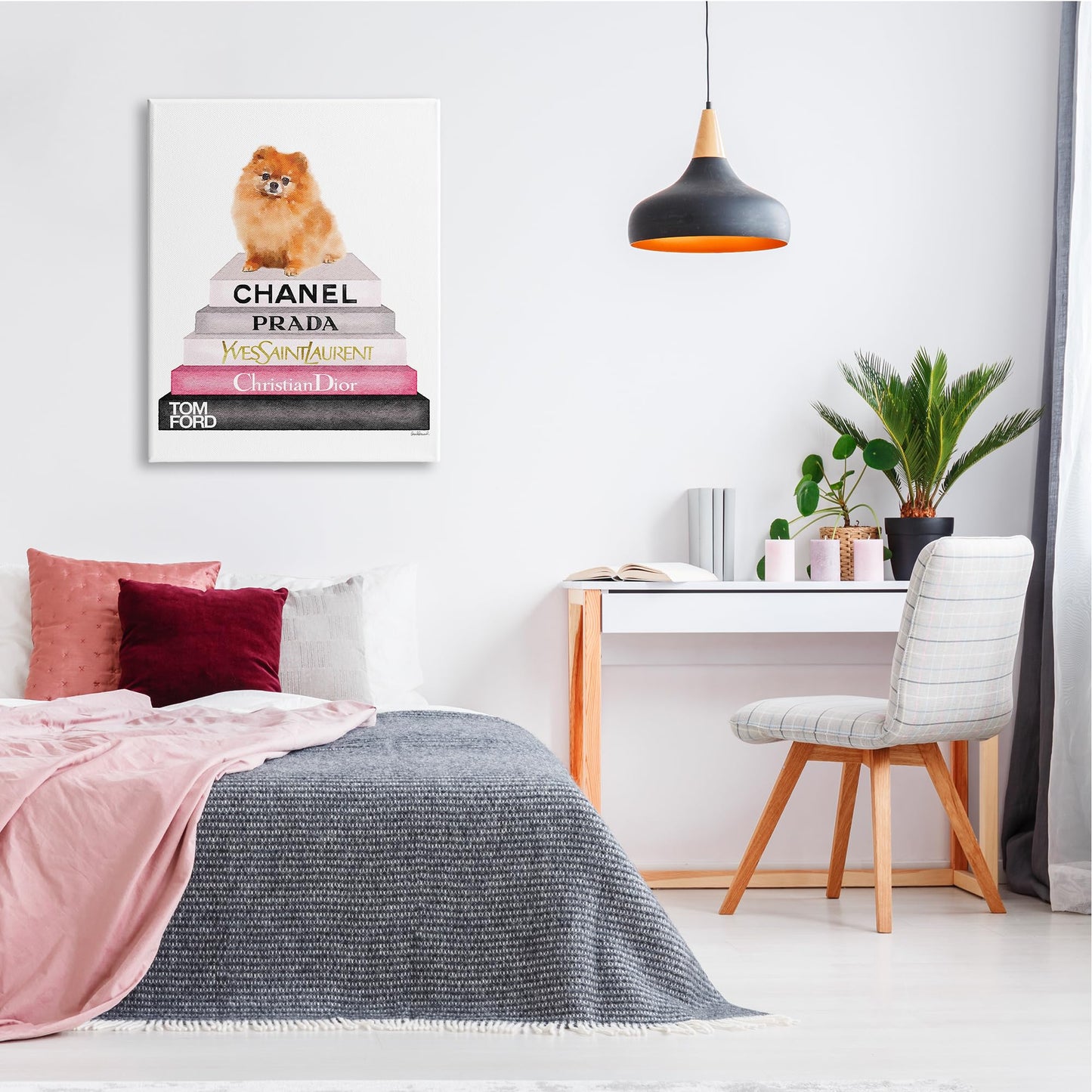 High Fashion Pomeranian, 30 x 40 Inch Canvas Wall Art