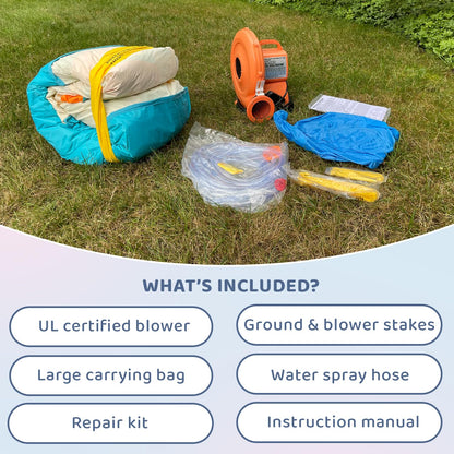 Bounceland Jump and Splash Adventure Bounce House or Water Slide All in one, Large Pool, Fun Bouncing Area with Basketball Hoop, Long Slide with Climbing Wall, UL Certified Blower Included