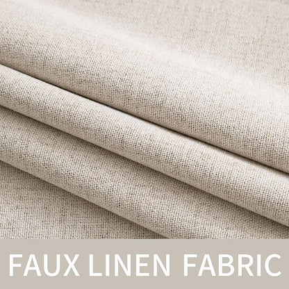 MIULEE 100% Blackout Linen Textured Curtains - Thermal Insulated Room Darkening Drapes | 52 x 108 Inch (2 Panels)