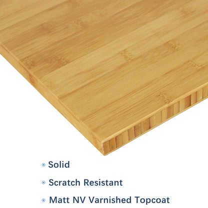VWINDESK 72 x 30 x 1 Inch 100% Solid Bamboo Desk Table Top Only,for Standing Desk Home Office Desk with 60mm Grommets(Right Angle)