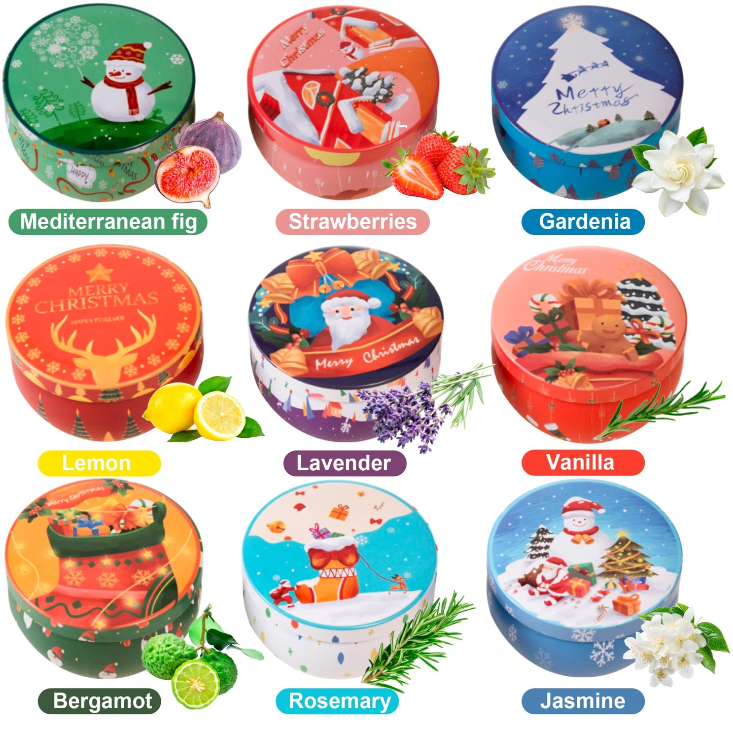 Scented Candles Gifts Set, 9 Pack Scented Candle Set Fragrances Flavor Natural Soy Wax 2.5oz Candles for Christmas Gift, Women, Mom, Wife, Birthday