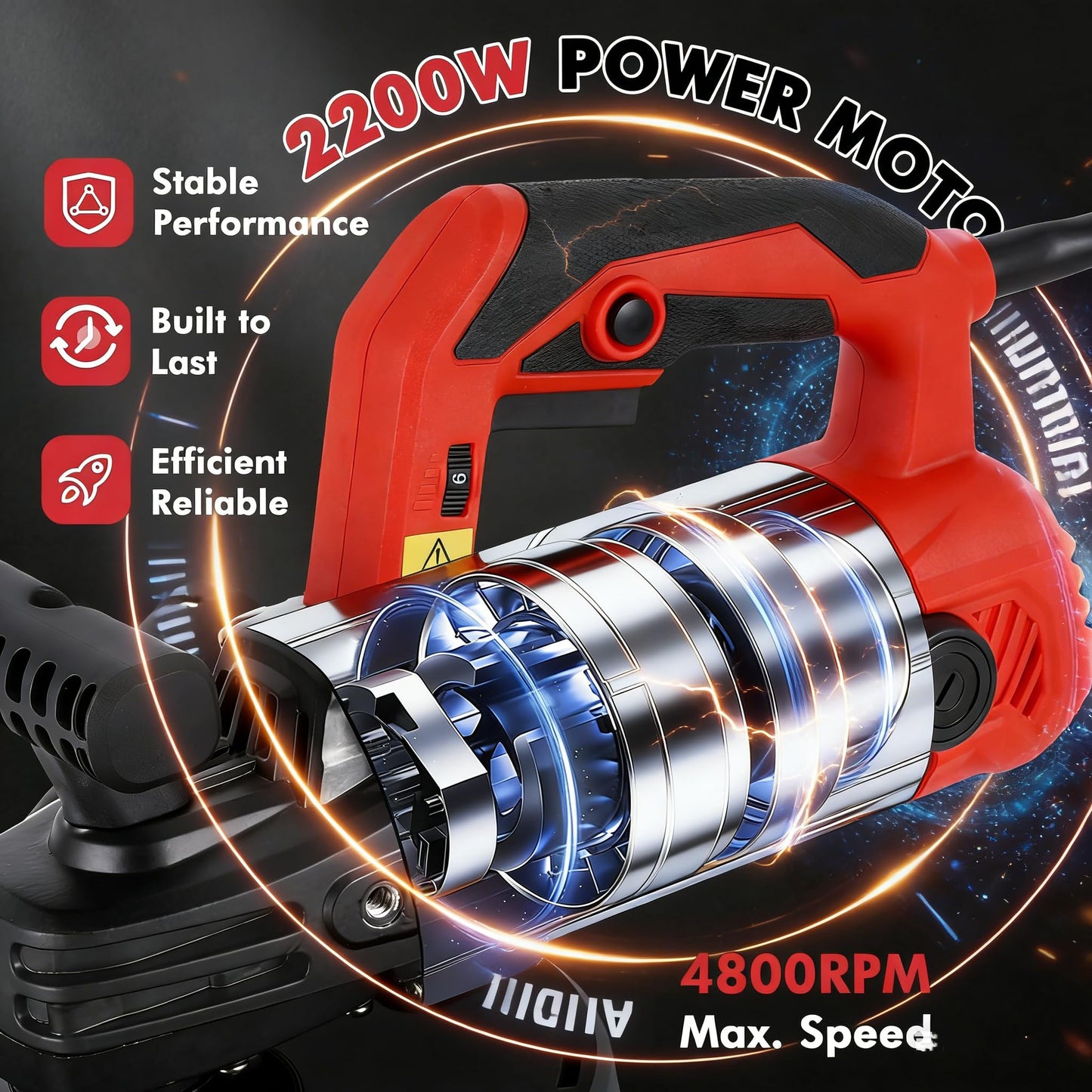 7-Inch Concrete Floor Grinder, 2200W Powerful Concrete Sanding Machine Concretes Sander Practical Angle Grinder Tool Floor Grinders Polishing Machine 90° Seamless sanding for Floors(Size:B)