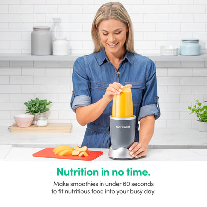 nutribullet Personal Blender, Shakes, Smoothies, Food Prep, and Frozen Blending, 24 Ounces, 600 Watt, Gray, NBR-0601WM