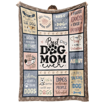 SteadStyle Dog Mom Gifts for Women – Best Ever Blanket for Pet Lovers, Funny Canine-Inspired Throw for Women, Cozy Present for Dog Owners on Birthday, Christmas, or Mother’s Day 60" x 50"