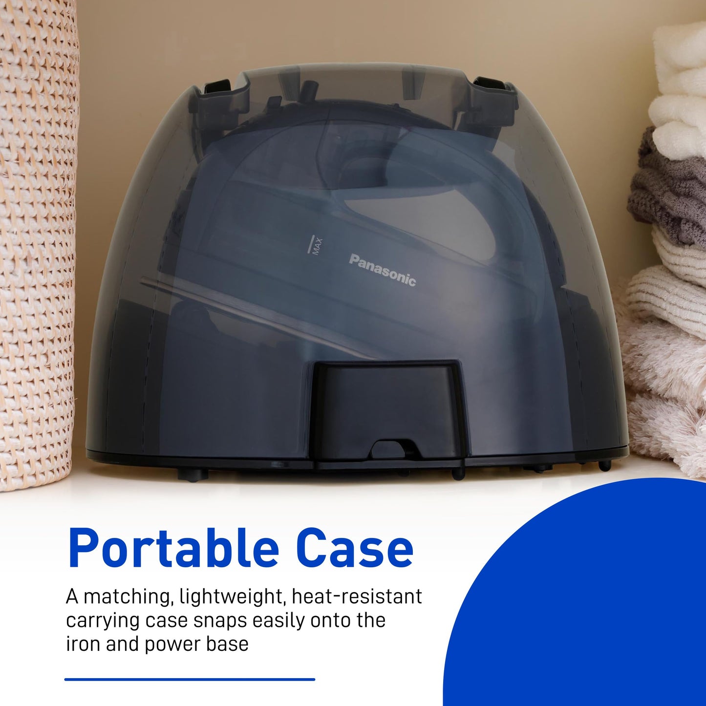 Panasonic Cordless Steam/Dry Iron 1500W - NI-WL700A - Wireless Steamer with Stainless Steel Plate - Quickly Heats Up in Under 5 Minutes - Cordless, Lightweight Iron - Black/Dark Blue