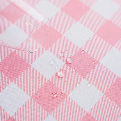 MANGATA CASA Pink Gingham Tablecloth for Rectangle Tables- Checkered Table Cloth Waterproof Kitchen & Table Linens-Polyester Buffalo Plaid Wrinkle Free Table Cover(Baby Pink 60x84in)
