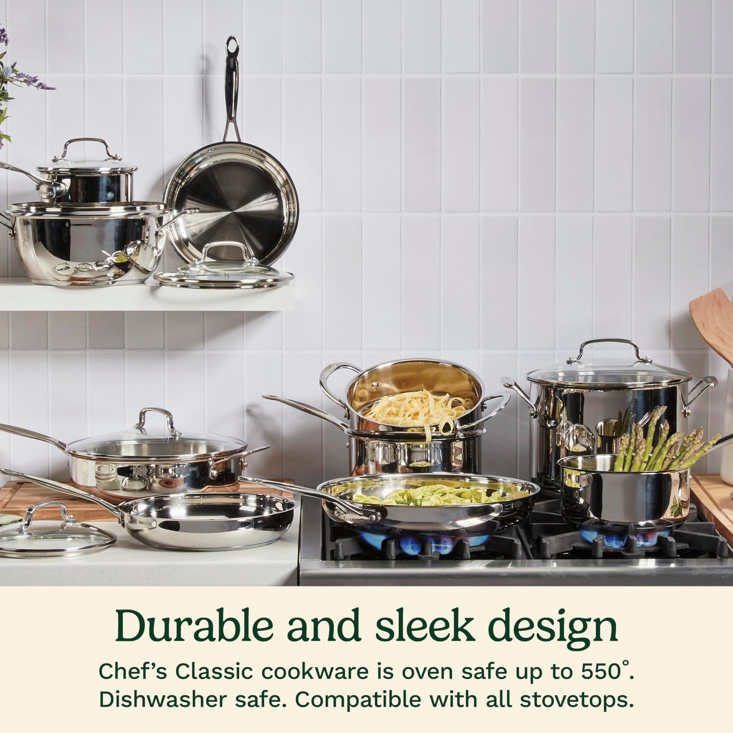 Cuisinart Stainless Steel, 5.5 Quart Sauté Pan w/ Cover, Helper Handle, Chef's Classic, 733-30H