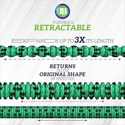 J&B XpandaHose 75ft Expandable Garden Hose – Ultra-Strong 3750D, 4-Layer Latex Core, Brass 3/4" Connectors, 10-Pattern Nozzle & Storage Bag – Lightweight, Kink-Reducing, Leak-Resistant