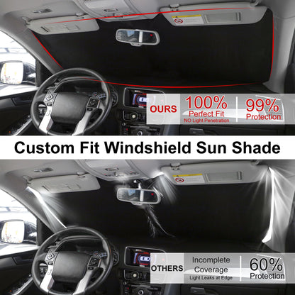 Windshield Sun Shade Custom Fit 2018-2024 Toyota Camry LE XLE Hybrid SE XSE Sedan Accessories Front Foldable Window Sunshade