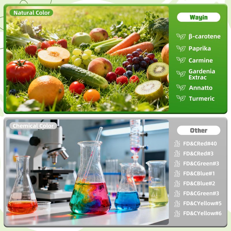 Natural Food Coloring Liquid Set - 6 Vibrant Color Food Grade