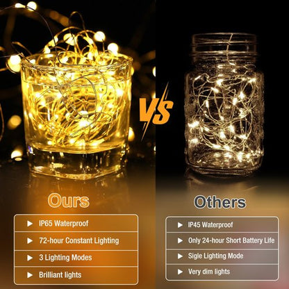Fairdeer 30 Pack Fairy Lights Battery Operated - 7ft 20 Led Twinkle Lights 3 Modes, Bulk Mini String Lights Waterproof for Mason Jars Vases DIY Party Wedding Decoration Christmas -Warm White