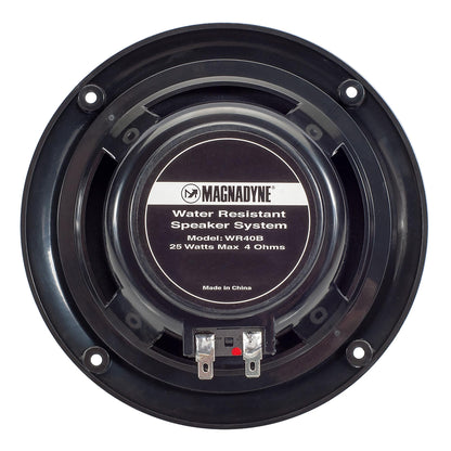 5-inch Water Resistant Outdoor Speakers, Dual Cone, 25W Peak Power, Marine and RV Compatible (Black)