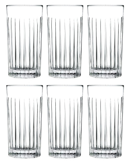 Barski Highball - Glass - Set of 6 - Hiball Glasses - Crystal Glass - Beautifully Designed - Drinking Tumblers - for Water, Juice, Wine, Beer and Cocktails - 15 oz Made in Europe