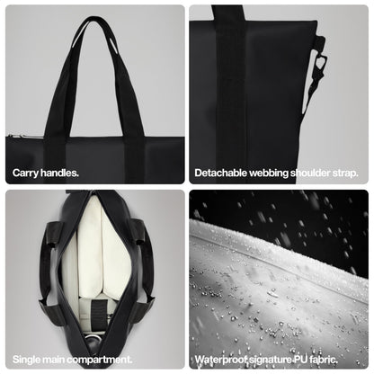 RAINS Tote Bag – Green Waterproof Minimalist Black Shoulder Bag for Men and Women – Versatile Laptop Bag for Work, Travel, Shopping, and Everyday Use – 2 Year Warranty