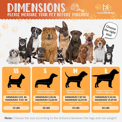 Pet Grooming Hammock for Nail Trimming - Complete Groomers Helper Set for Pet - Dog Grooming Hammock with Hook - Cat Nail Clipper - Dog Hammock for Nail Clipping (L, Orange with black paws)