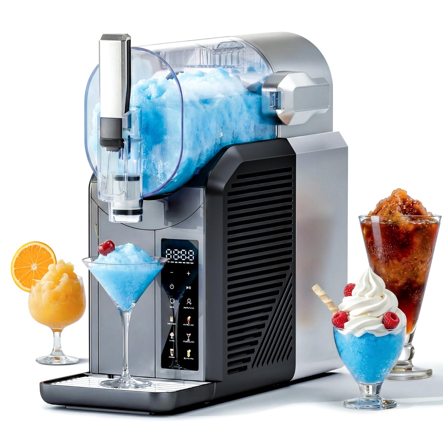 MIU Slushie Machine, 2L/68oz Commercial Frozen Drink Machine & Slushy Maker for Home, No Ice Needed, 6 Presets & Self‑Cleaning, Ideal for Margaritas, Frappés, Milkshakes