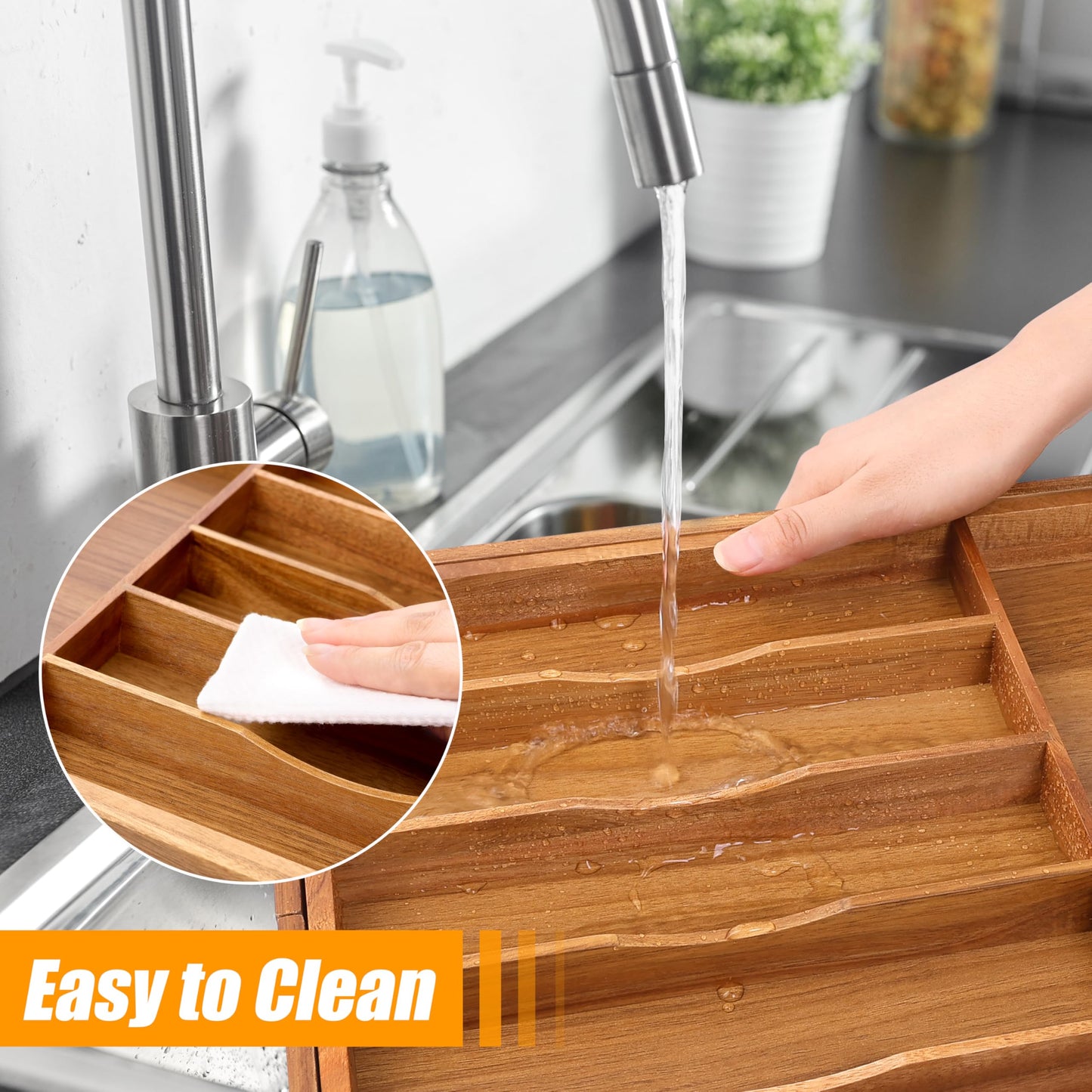 Kitchen Silverware Drawer Organizer and Storage Cabinet Utensil Rack Bathroom Counter Vanity Extra Large Big Cooking Drawer Organizers Countertop Pantry Storage Cabinet Best Kitchen Must Haves 2025