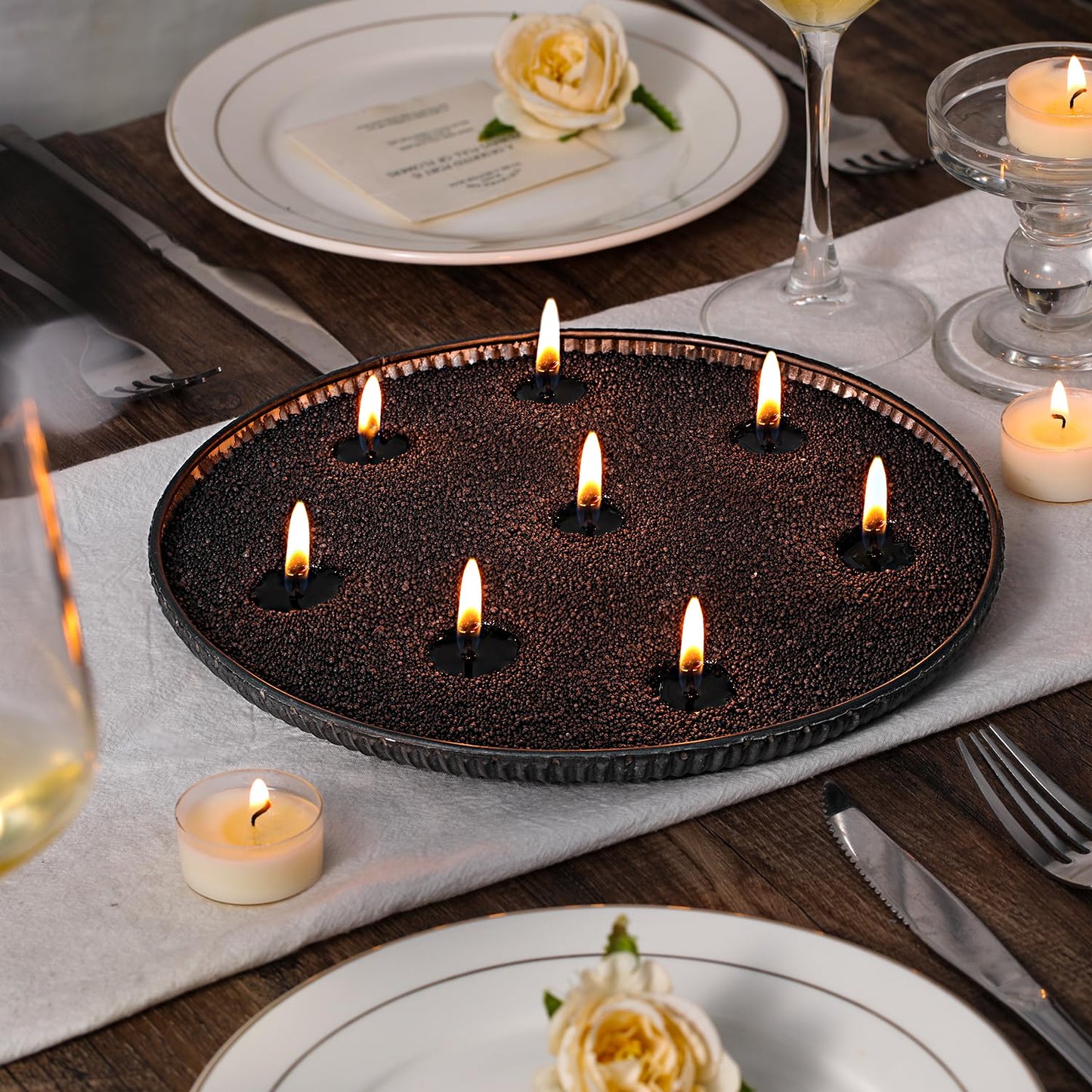 LAMORGIFT 16LB Black Candle Sand- Pearled Candles with Wicks (50 Pcs) & Wooden Spoons, Candle Beads, Sand Wax, Candles Unscented for Powder Candle Making, Refill Kit