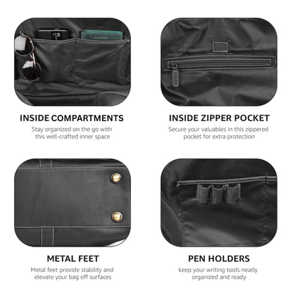Leather Village Leather Duffel Bags for Men & Women-Stylish Travel Weekender Carry-On Sports Gym Overnight Luggage Bag - 20 Inch - Black