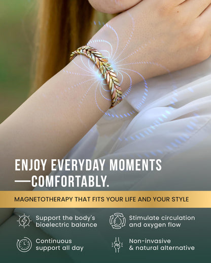 MagnetRX Woven Copper Magnetic Bracelet - Magnetic Copper Bracelets - Adjustable Cuff with Magnets (Tri–Color, X–S/S)