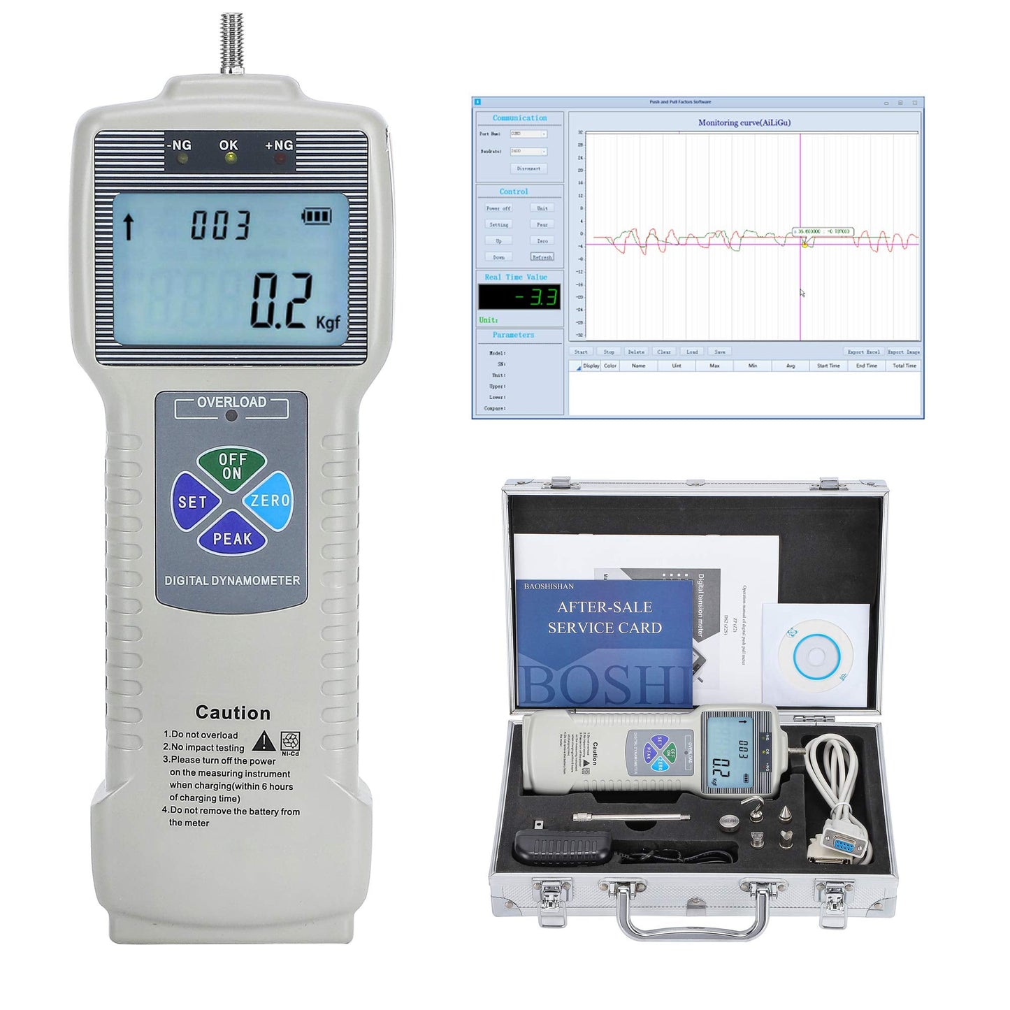 BAOSHISHAN ZP-50N Digital Force Gauge Push Pull Gauge with Output Function