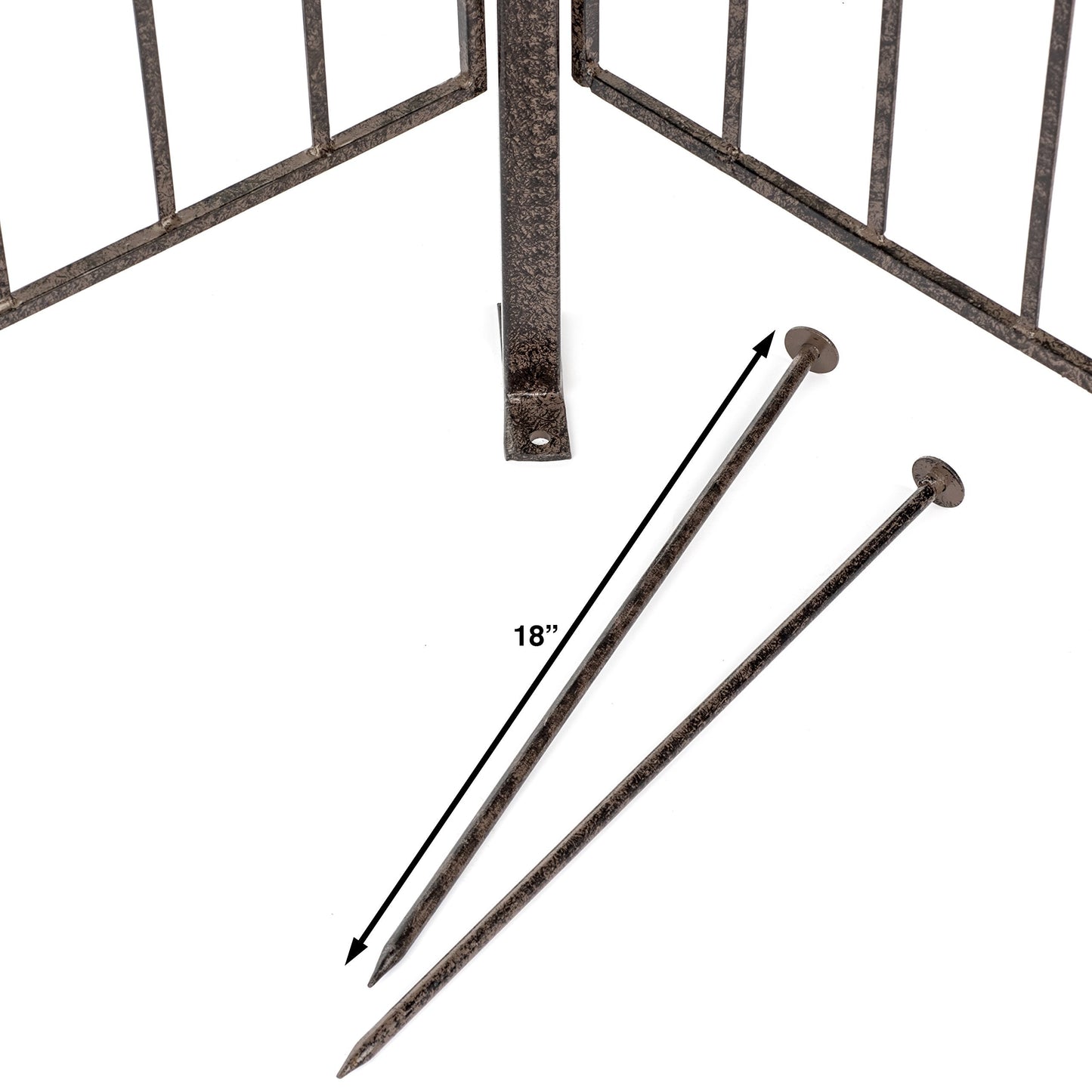 H Potter 3-Panel Outdoor Privacy Screen Trellis, 7 ft W x 6.5 ft H, 70-lb Heavy Iron Garden Screen for Patio, Deck & Hot Tub, Straight or Curved Config, Ground Spikes