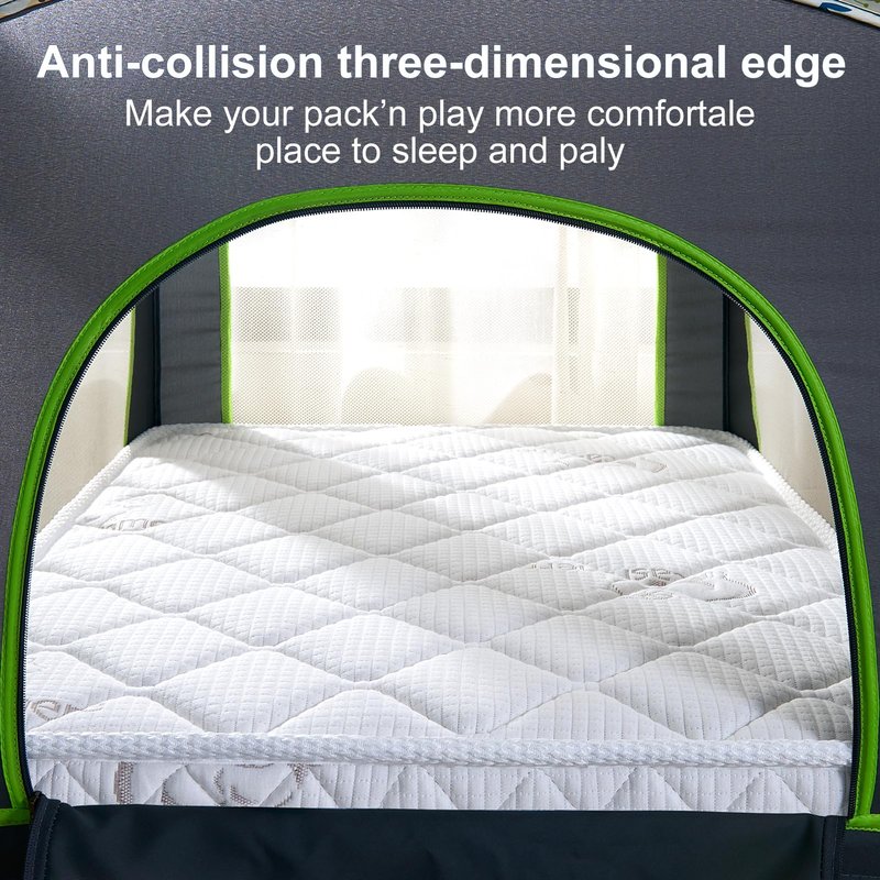 Pack and Play Mattress - 38" x 26"- Premium Knitted Fabric Safety Reinforced Play Yard Mattress - Fits for Graco & Baby Trend & Pamo Babe Playard, Firm Support and Comfort Foam，White