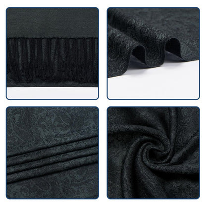 QIUTIMIY Paisley Pashmina Shawl Wrap Women Reversible Vintage Jacquard Pashmina Rave Scarf with Fringe for Evening, Wedding(Flower3-Black)