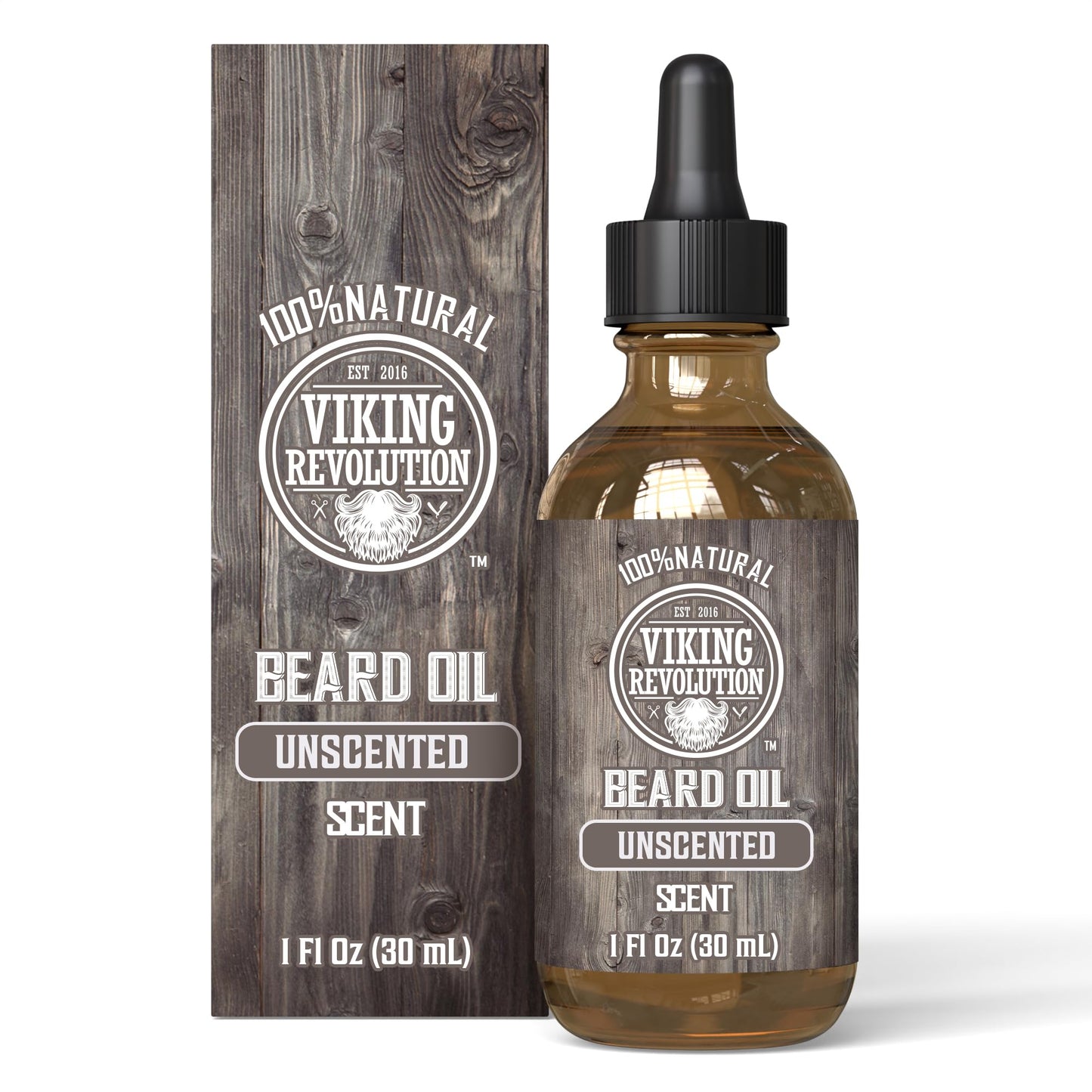 Viking Revolution Sandalwood Beard Oil for Men - Natural Mens Beard Oil with Argan Oil and Jojoba Oil - Beard Softener, Strengthens and Moisturizes - Beard Conditioner for Men (Sandalwood, 1 Pack)