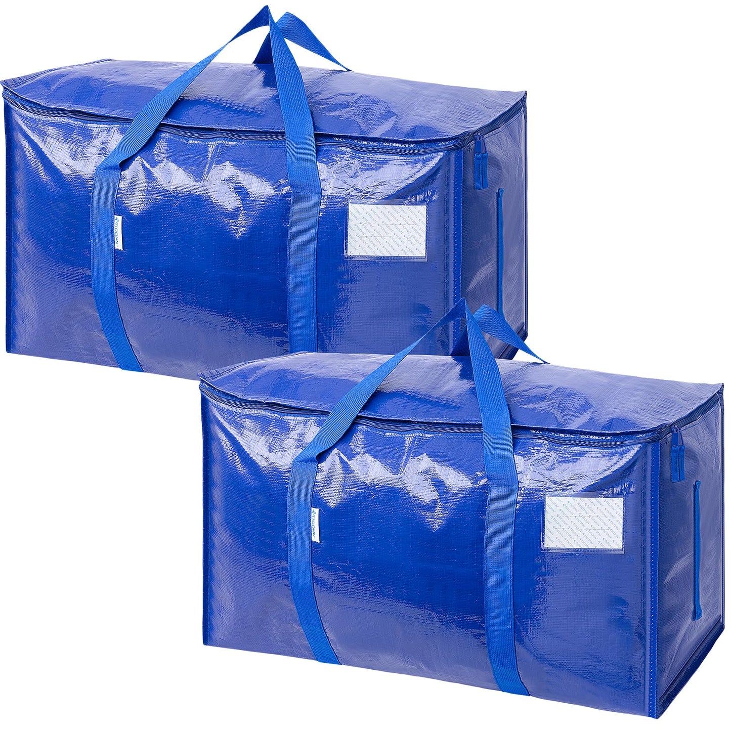 TICONN 2 Pack Extra Large Moving Bags with Zippers & Carrying Handles, Heavy-Duty Storage Tote Moving Boxes for Space Saving