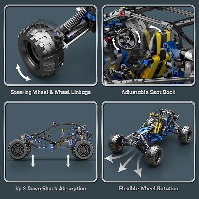 Mould King 18018 Off-Road RC Car Building Sets 515 Pieces Lightning Climbing Car with 2.4GHz Remote &amp APP Control High-Speed RC Buggy Bricks Toy for Boys &amp Adults Ages 8+