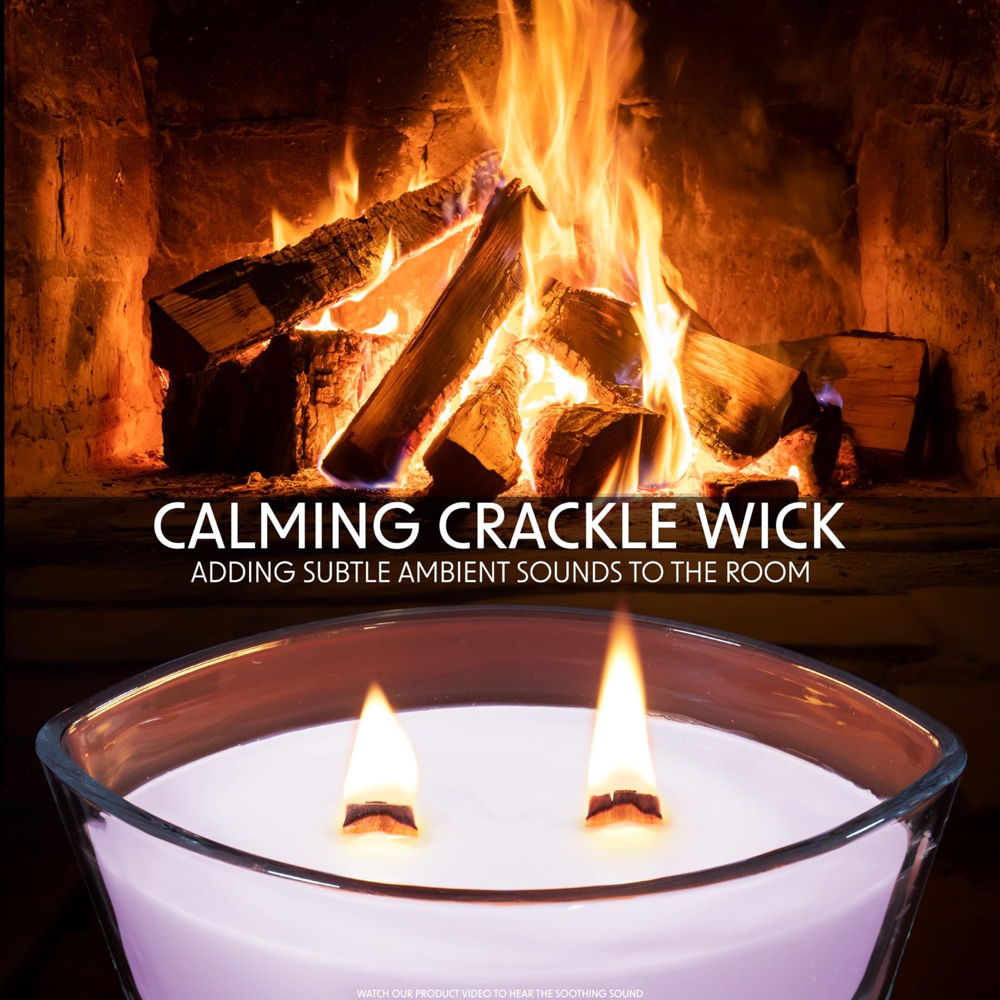 DECO EXPRESS Scented Candles, Crackle Double Wick Candles, Long 50 Hours Burn Time, Home Decor & Gift Ideas (Cherry Blossom)