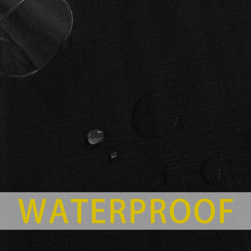 sancua 100% Waterproof Rectangle PVC Tablecloth - 70 x 90 Inch - Oil Proof Spill Proof Vinyl Table Cloth, Wipe Clean Table Cover for Dining Tables, Buffet Parties and Camping, Black