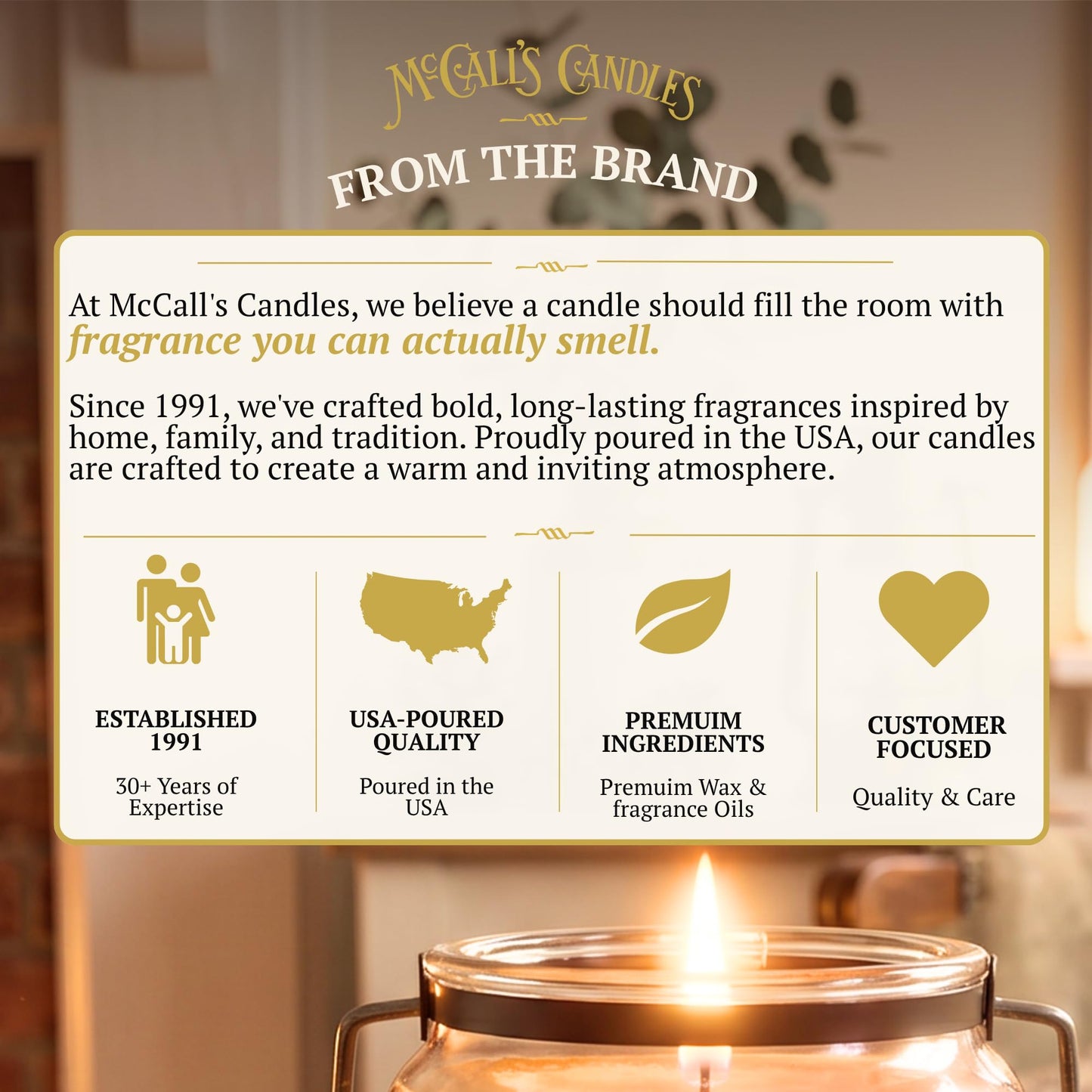 McCall’s Candles | Olive & Citrus Leaf | 16 oz Scented Candle | USA-Poured | Vintage Rustic Jar with Carrying Handle | Fresh Spring-Inspired Fragrance