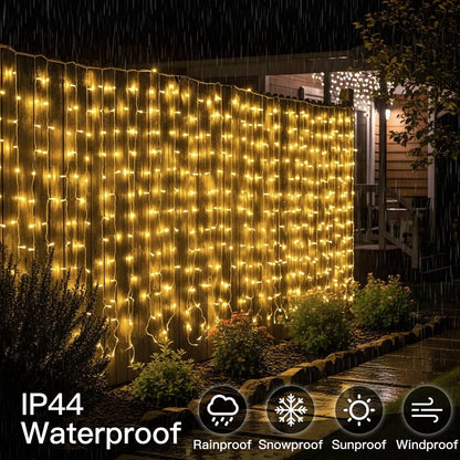 suddus Curtain Lights for Bedroom, 300 Led 9.8x9.8ft Curtain Lights for Backdrop, Curtain String Lights for Christmas, Dorm, Wall, Backdrop, Window, Wedding, Party, Birthday Decor, Warm White