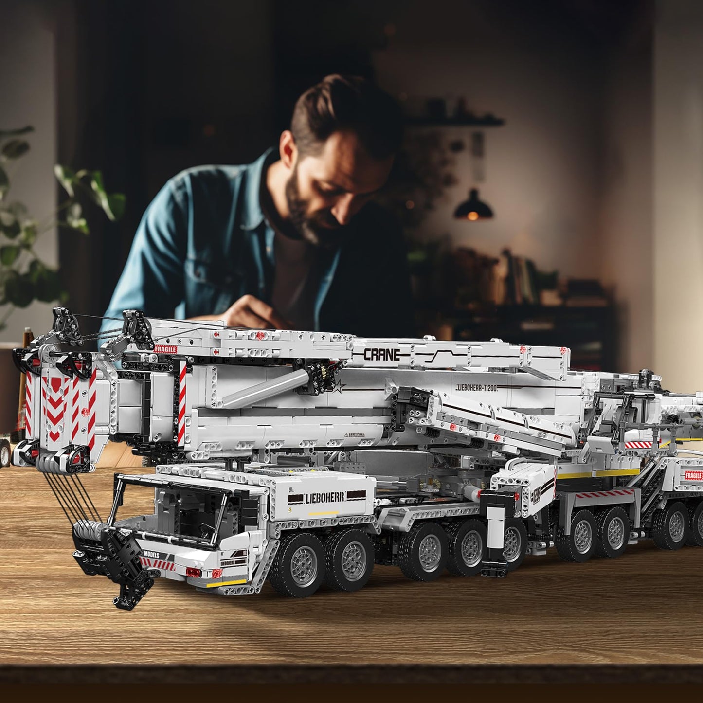 Mould King 17007 Technology Crane Building Set, 8506 Pieces Heavy Crane Truck Building Kits for Adult 14+, APP Programmable Construction Vehicle Block Set, White