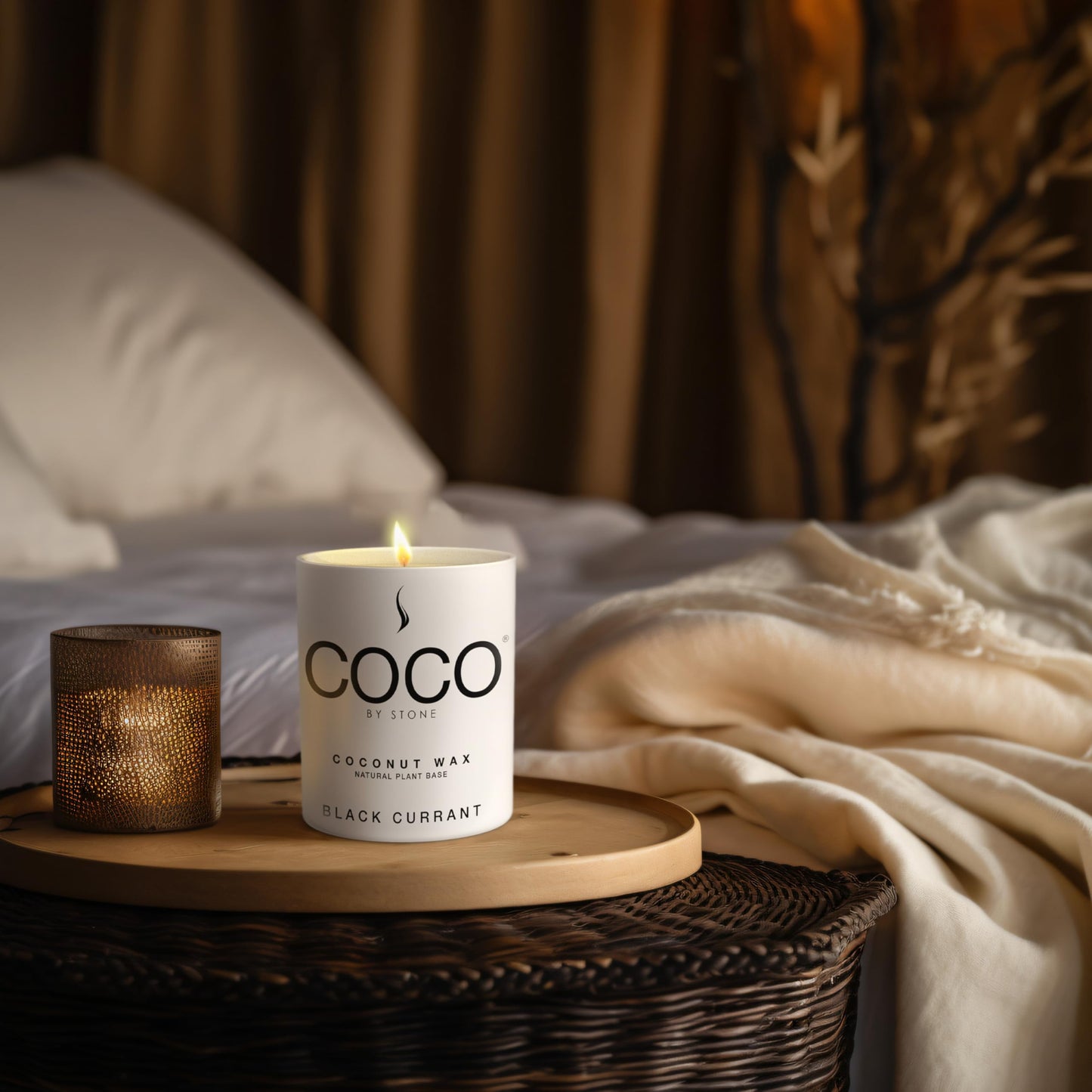 COCO by Stone 6.5oz Candle, Coconut Apricot Wax Candle for Home (Black Currant) Home Fragrance Products, 1 Wick, Enhance Indoor Aroma, Vegan & Cruelty-Free, Clean Burning and Hand Poured
