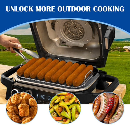SafBbcue Griddle Plate & Smoke Rack for Ninja Woodfire Pro Connect XL Grill Ninja OG951 OG850 Grill Accessories, XSKGRIDLXL Flat Top Plate & XSKRSTRKXL Roast Rack for Woodfire OG800/900 Series