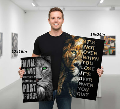 3 Pieces Office Inspirational Canvas Wall Art Modern Motivational Quotes Black And White Lion Pictures Wall Decor Inspiring Poster Print Artwork for Living room Man Room Bedroom Home Decoration