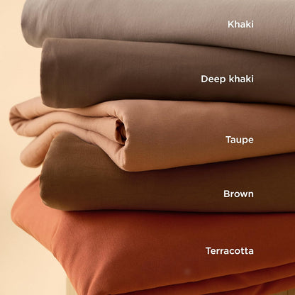 Bedsure Khaki Duvet Cover Set - Extra Soft King Size 3-Piece Bedding, 104x90 Inches with Zipper Closure & 2 Pillow Shams