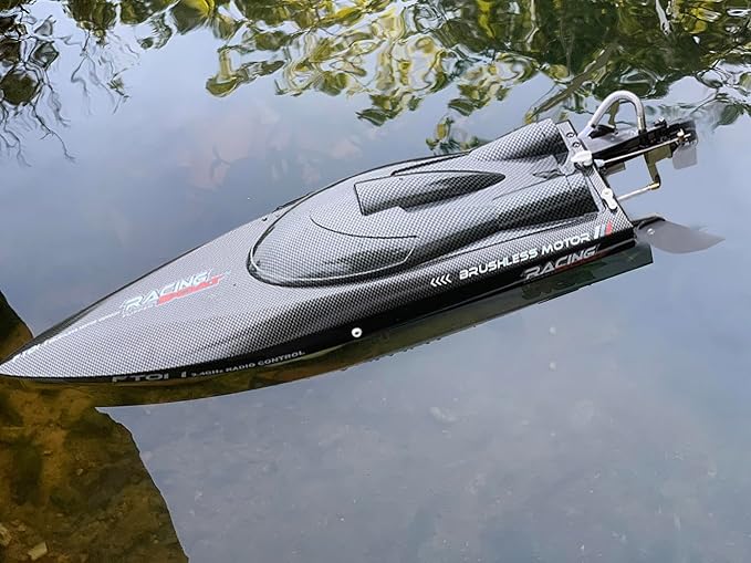 RTR 25.5Inches FT011 Large Brushless Remote Control Boat RC Speed Watercraft 2.4G 4WD 30MPH for 14Y+ Hobby Adult (1-Battery)